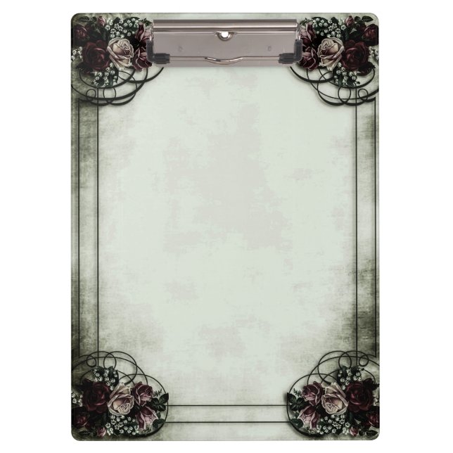 Portapapeles con rosas victorianas chic (Anverso)