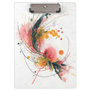 Portapapeles con Salpicadura Floral Rosa Naranja A