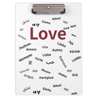 Portapapeles de Amor en muchos idiomas