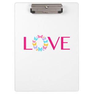 Portapapeles de amor y mariposas