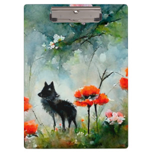 Portapapeles de animales salvajes con flores
