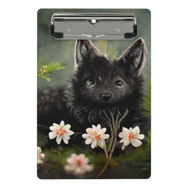 Portapapeles de animales salvajes con flores (Anverso)