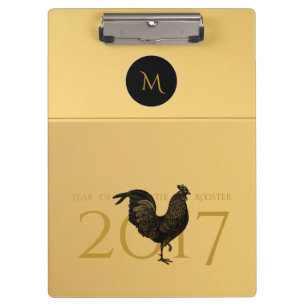 Portapapeles de Año Nuevo Chino 2017 con gallo de 