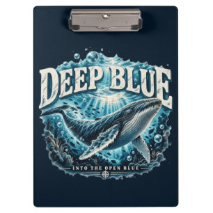 Portapapeles de Aventura de Ballena Azul Profundo 