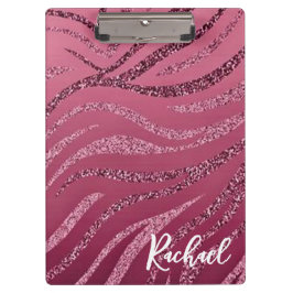 Portapapeles de bandas de cebra purpurina