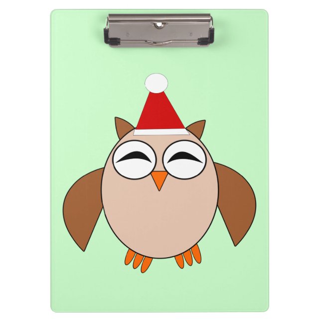 Portapapeles de búho de Navidades pequeños (Anverso)