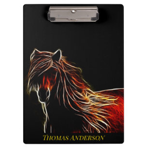 Portapapeles de caballo fractal marrón