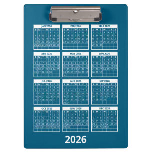 Portapapeles de calendario anual 2026 Agrega tu lo