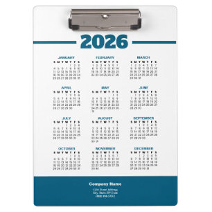 Portapapeles de calendario empresarial 2026 Agrega