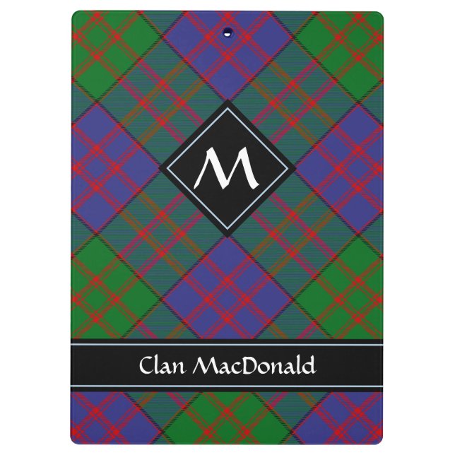 Portapapeles de Clan MacDonald Tartan (Reverso)