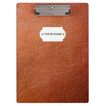 Portapapeles de cuero marrón falso