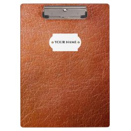 Portapapeles de cuero marrón falso