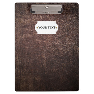 Portapapeles de cuero marrón vintage