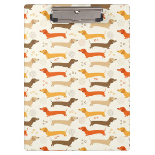 Portapapeles de Dachshunds y lunares