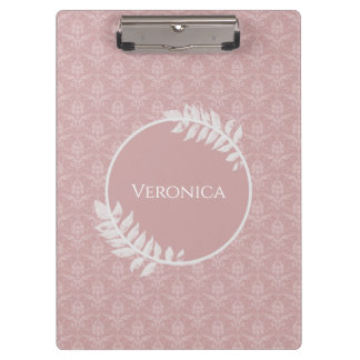 Portapapeles de Damask elegante rosa