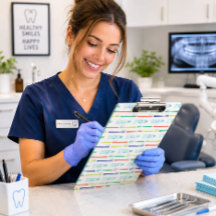 Portapapeles de dentista cepillo de dientes pasta