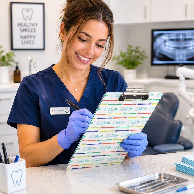 Portapapeles de dentista cepillo de dientes pasta  (Subido por el creador)