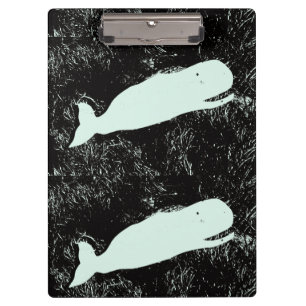 portapapeles de dos ballenas blancas