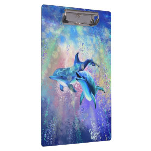 Portapapeles de dos delfines
