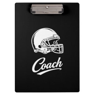 Portapapeles de entrenador deportivo con casco de