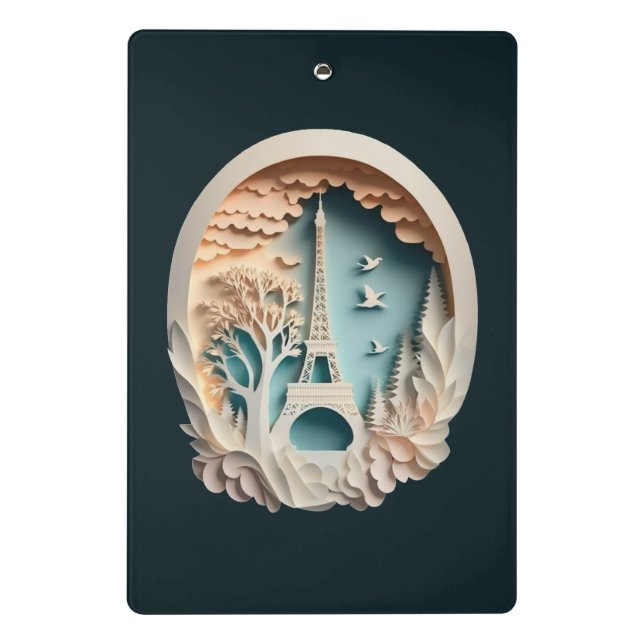 Portapapeles de estilo de papel de París personal (Reverso)