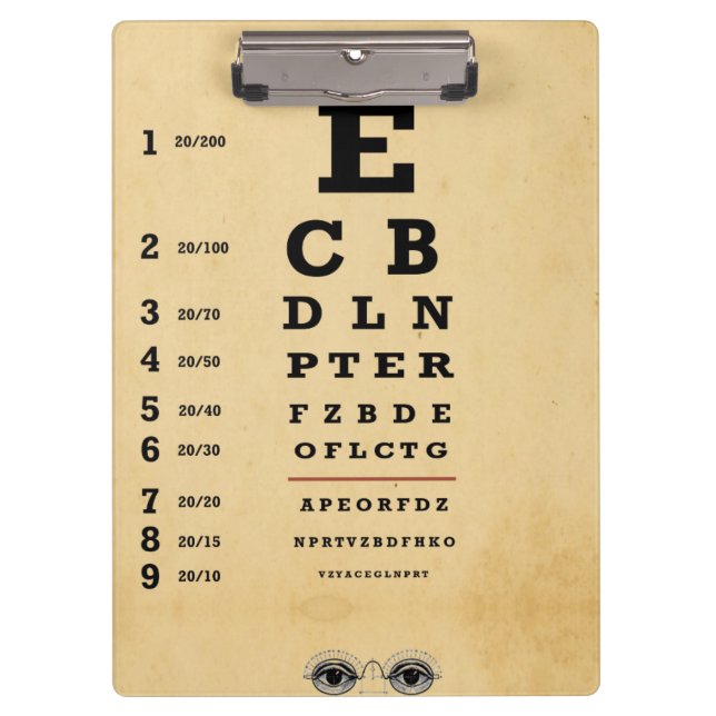 Portapapeles de examen ocular (Anverso)