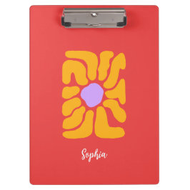 Portapapeles de flor Boho dibujado a mano minimali