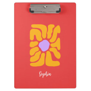 Portapapeles de flor Boho dibujado a mano minimali