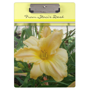 Portapapeles de Flor de Lirio Amarillo