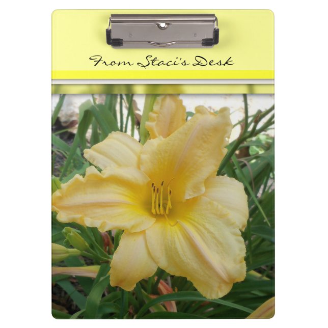 Portapapeles de Flor de Lirio Amarillo (Anverso)