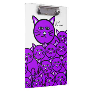 Portapapeles de gatitos morados lindos 