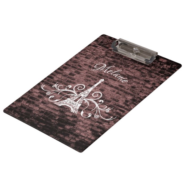 Portapapeles de Grunge de la Torre Eiffel Rosa (Angular)