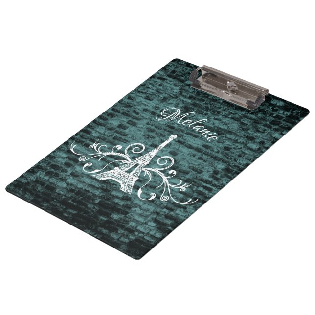 Portapapeles de Grunge de la Torre Eiffel verde az (Angular)