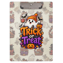Portapapeles de Halloween con fantasma adorable pa
