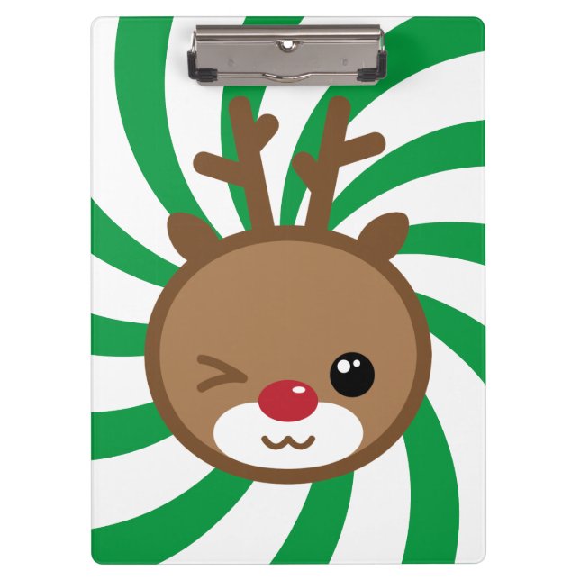 Portapapeles de Kawaii Reindeer (Anverso)