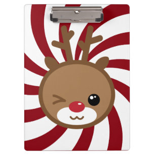 Portapapeles de Kawaii Reindeer