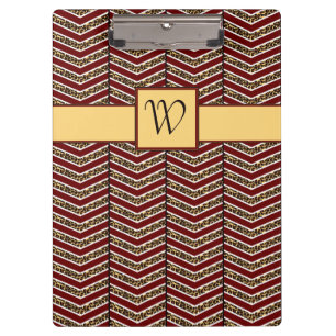 Portapapeles de Leopard Print Chevron