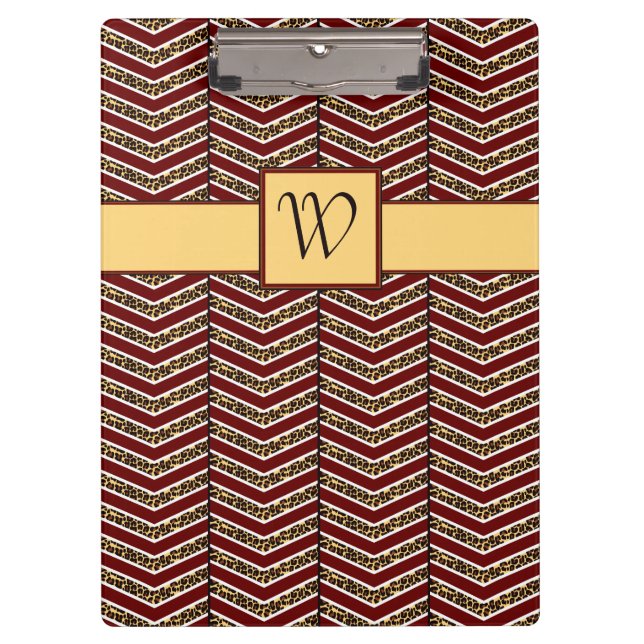 Portapapeles de Leopard Print Chevron (Anverso)