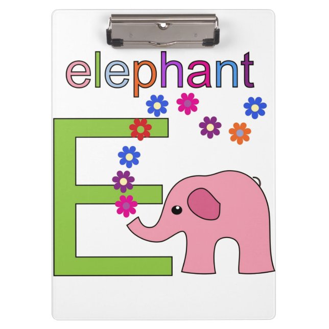 Portapapeles de letra elefante E (Anverso)