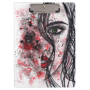 Portapapeles de línea de arte abstracto grunge gót