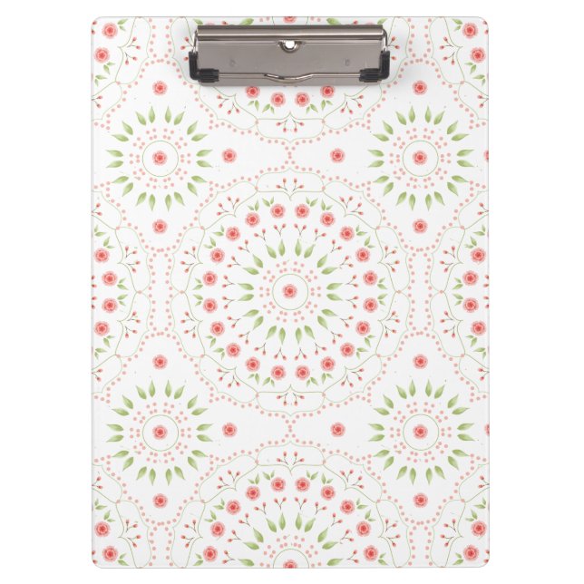 Portapapeles de Mandala Floral Melocotón (Anverso)