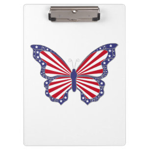Portapapeles de mariposa patriótica