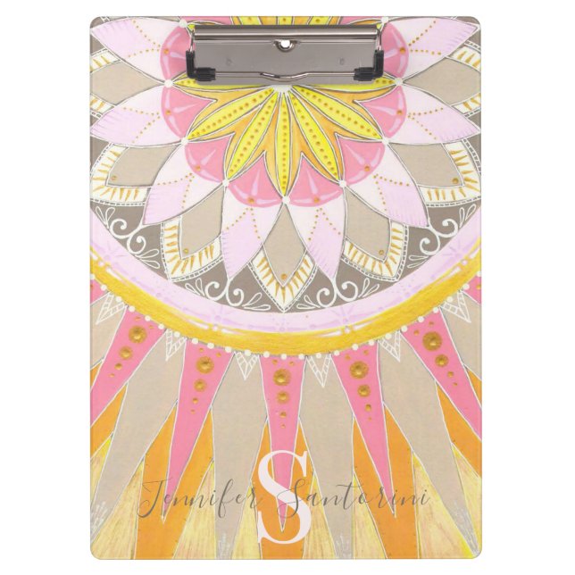 Portapapeles de moda del Mandala Morning Sun (Anverso)