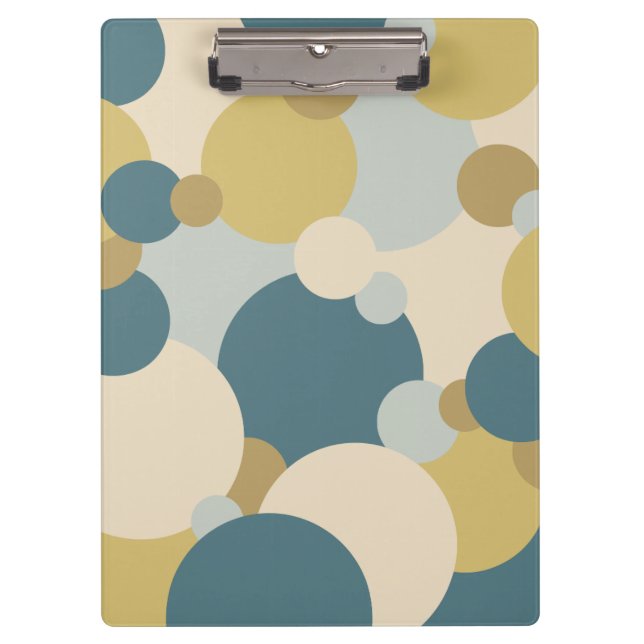 Portapapeles de moléculas amarillas y azules (Anverso)