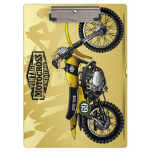 Portapapeles de Motocross Yellow Dirt Bike | Fuera