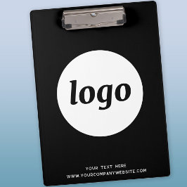 Portapapeles de Negocios con Logo y Texto en Blanc