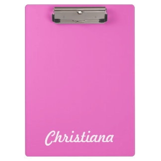 Portapapeles de nombres personalizados rosados