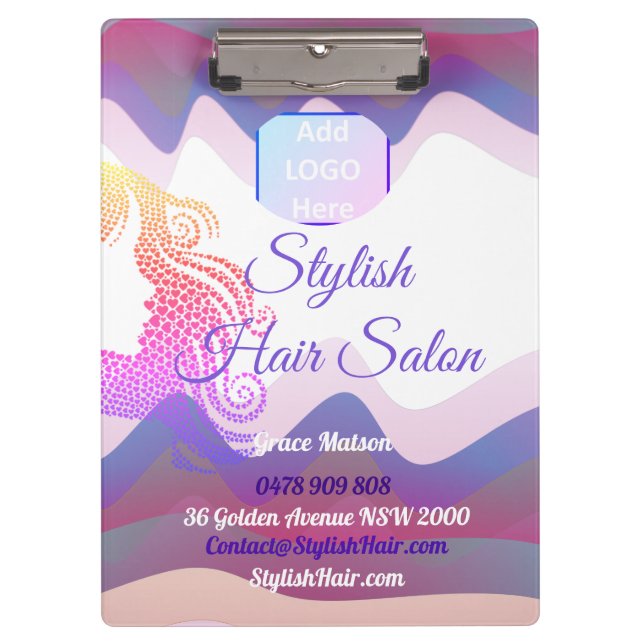 Portapapeles de ondas de arcoiris empresariales co (Anverso)