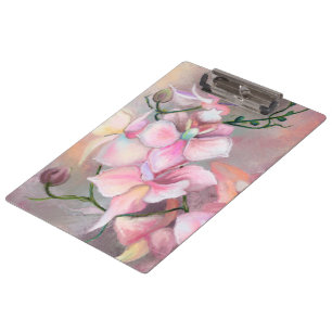 Portapapeles de orquídea rosa