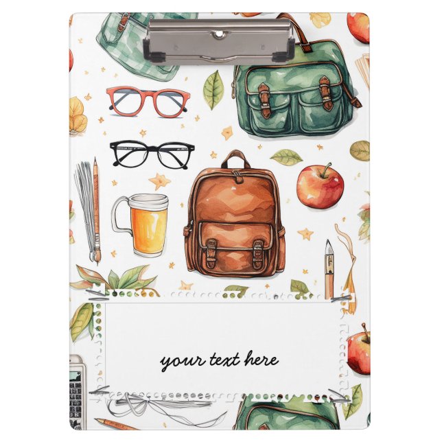 Portapapeles de patrón de escuela (Anverso)